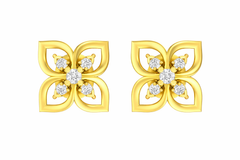18K Gold & Diamond Women Dailywear Earring KER-39