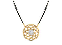 18K Gold & Diamond Beaded Mangalsutra For Women KSK209