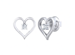 18K Gold & Diamond Solitaire Women Earring KSK044