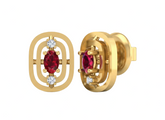 18K Gold & Diamond Women Gemstone Earring KSK060