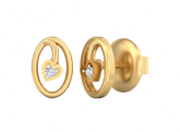 Gold & Diamond Solitaire Women Earring KRC30158