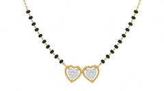 18K Gold & Diamond Heart Mangalsutra For Women KRA90061