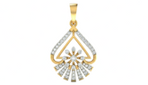 18K Gold & Diamond Floral Pendant Set KRA40169P