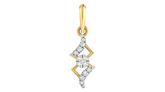 Gold & Diamond Vertical Wave Pendant Set KRC40567