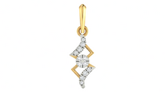 Gold & Diamond Vertical Wave Pendant Set KRC40567