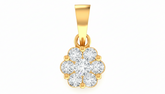 18K Gold & Diamond Floral Pendant Set KRA40103P