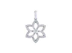 Gold & Diamond Floral Pendant Set KRC40678