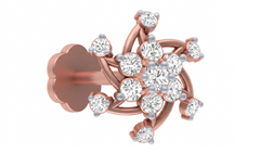 18K Gold & Diamond Stud Nose Pin KRC80305