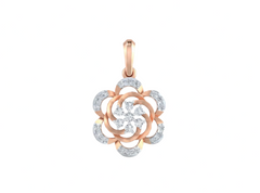 Gold & Diamond Floral Pendant Set KRC40681