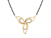 Gold & Diamond Floral Beaded Mangalsutra For Women KRB50037