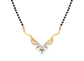Gold & Diamond Beaded Mangalsutra For Women KRB50027