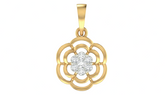 18K Gold & Diamond Floral Pendant Set KRA40086P