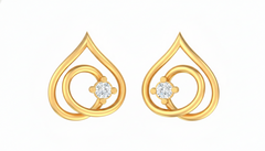 18K Gold & Diamond Women Dailywear Earring KER-42