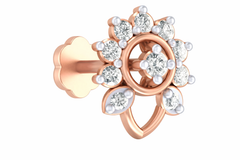 18K Gold & Diamond Stud Nose Pin KRA50290