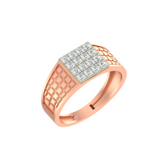 18K Gold & Diamond Ring For Men GR-1867