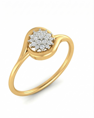 18K Gold & Diamond Dailywear Ring For Women KLR-122