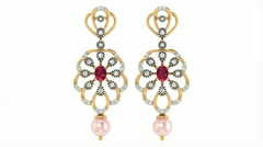 14K Gold & Diamond Women Gemstone Earring KRB44108E-A