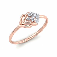 18K Gold & Diamond Dailywear Ring For Women KRB10148