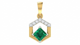Gold & Diamond Gemstone Pendant Set KRC40606