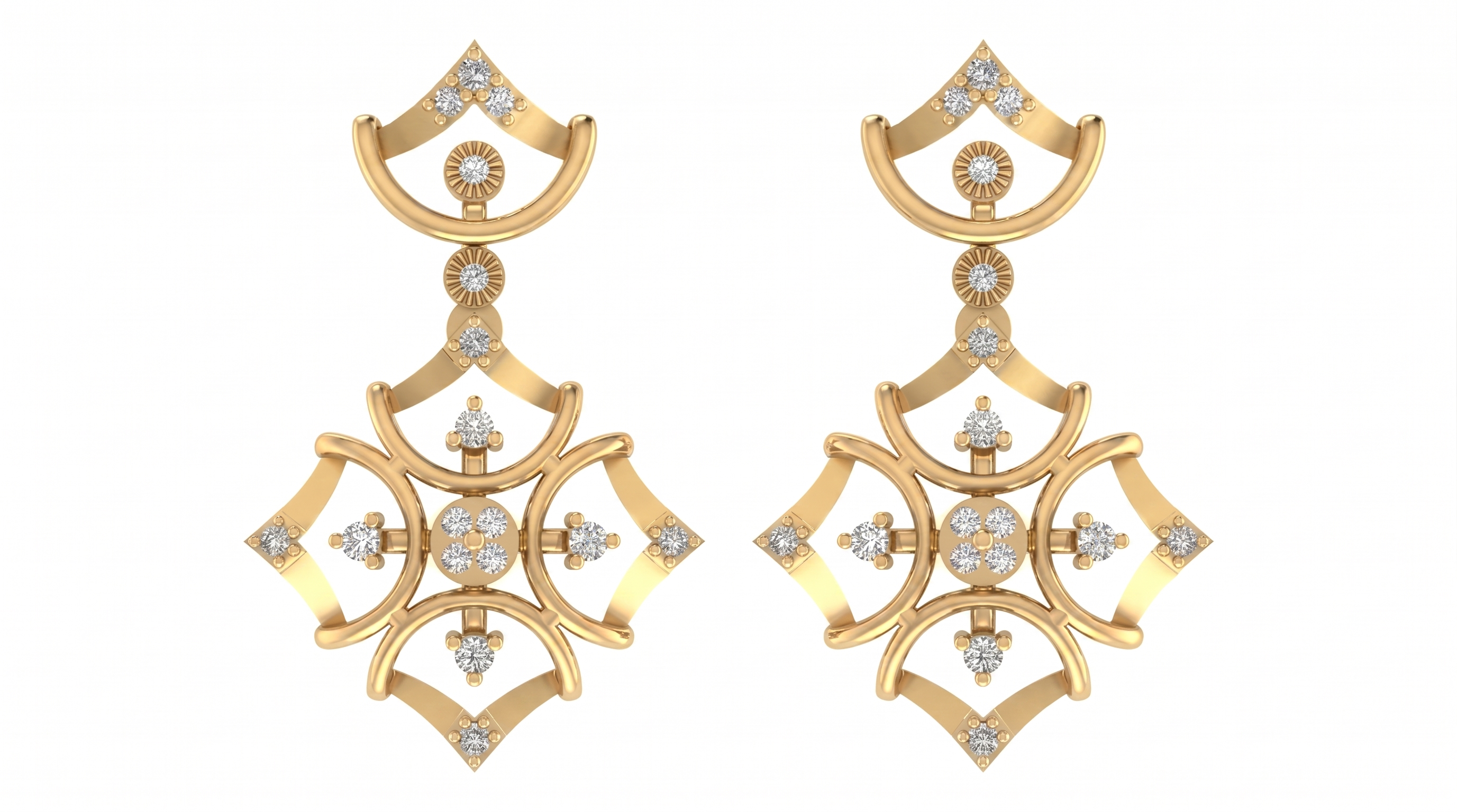 Yellow Gold Diamond Earring | under 40k