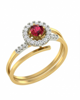 18K Gold & Diamond Ring For Women KLR-88