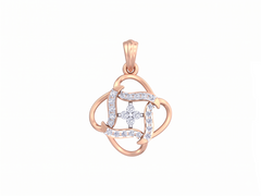 Gold & Diamond Floral Pendant Set KRC40614