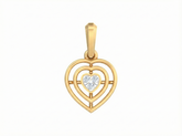 18K Gold & Diamond Heart Pendant Set KSK126