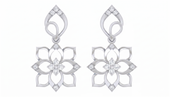 Floral White Gold Diamond Earring | under 40k
