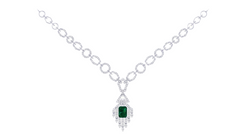 14K Gold & Diamond Gemstone Necklace Set KRI44016NG