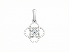 18K Gold & Diamond Floral Pendant Set KSK134