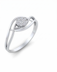 18K Gold & Diamond Dailywear Ring For Women KSK172