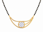 Gold & Diamond Beaded Mangalsutra For Women KRB50026