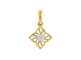 18K Gold & Diamond Floral Pendant Set KSK109
