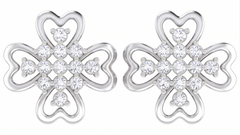 Floarl White Gold Diamond Earring | under 40k