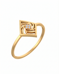 18K Gold & Diamond Dailywear Ring For Women KSK141