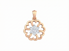 18K Gold & Diamond Floral Pendant Set KRK40092P
