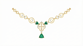 14K Gold & Diamond Women Gemstone Necklace Set KRB44070NG-A