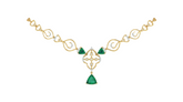 14K Gold & Diamond Women Gemstone Necklace Set KRB44070NG-A