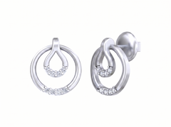 Gold & Diamond Women Round-Shaped Earring KRC30156