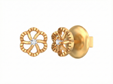 18K Gold & Diamond Solitaire Women Earring KSK046
