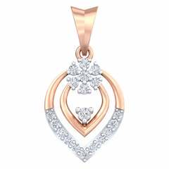 18K Gold & Diamond Floral Pendant Set KRB40081P