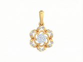 18K Gold & Diamond Floral Pendant KSK113