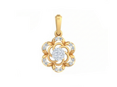 18K Gold & Diamond Floral Pendant KSK113