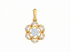 18K Gold & Diamond Floral Pendant KSK113