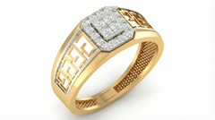 18K Gold & Diamond Band Ring For Men KRA60291