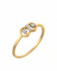18K Gold & Diamond Dailywear Ring For Women KSK173