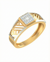 18K Gold & Diamond Band Ring For Men PRA60281