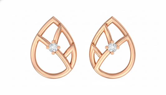 18K Gold & Diamond Women Stud Earring KER-33