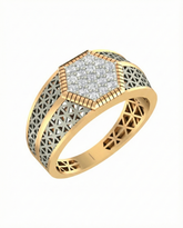 18K Gold & Diamond Band Ring For Men KRA60197