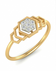 18K Gold & Diamond Engagement Ring For Women KRB10193-A